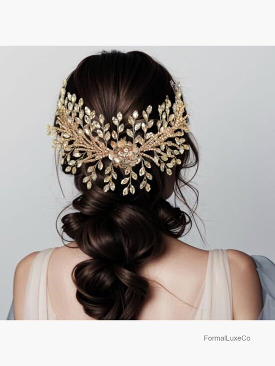 Handcrafted Crystal Floral Wedding Headpiece Hair Comb Headband Bridal Accessory main image 4
